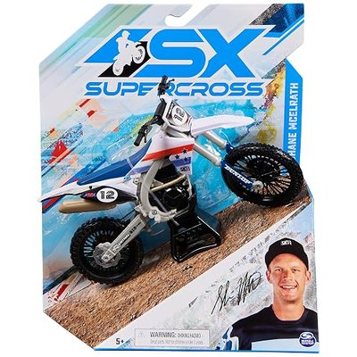 Supercross, Authentic Shane Mcelrath 1:10 Scale Collector Die-Cast Toy Motorcycle Replica with Race Stand, for Collectors and Kids Age 5 and Up