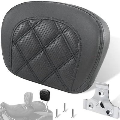 FOVPLUE Passenger Backrest Pad,Sissy Bar Pad for Harley Touring Electra Glide/Road Glide/Road King/Street Glide/Trike Freewheeler FLRT/FLHXXX, Double Black Stitching