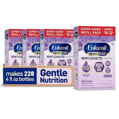Enfamil NeuroPro Gentlease for Easing Fussiness, Crying, Gas, Spit-up in 24 Hrs, Smaller Proteins for Easy Digestion, Brain Supporting DHA, Prebiotic Blend, HuMO6*, Baby Formula, 35.2 Oz (Pack of 4)
