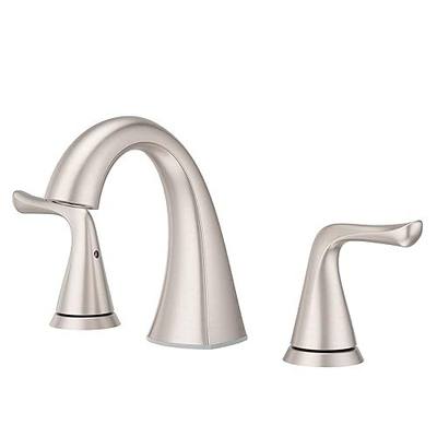 Pfister Willa Bathroom Sink Faucet 8 in Widespread 3 Hole 2 Handle Vanity Faucet with Push & Seal Drain NSF Certified Spot Defense Brushed Nickel Finish LF049MALGS