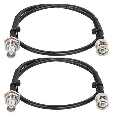 MOOKEERF 2PCS 50 ohm RG58 BNC Male to Female Coax Cable - 2FT Low Loss Antenna Extension for CB Radio, VHF Ham Radio, Wireless Microphone, CCTV, Amateur Radio
