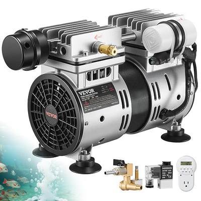 VEVOR Pond Aerator, 550W Power, 5.2CFM for Up to 3 Acre 50' Lake, Pond Aeration Kit Includes 3/4 HP Compressor & Timer & Valves, Air Compressor for Deep Water Oxygen Circulation, for Pond, Lake