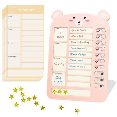 Planning Board and Chore Board for Kids - Upgraded My Chores Checklist Task Board, Chore Chart and Sliding Routine Chart for Kids, Behavior Chart for Kids at Home (Pink)