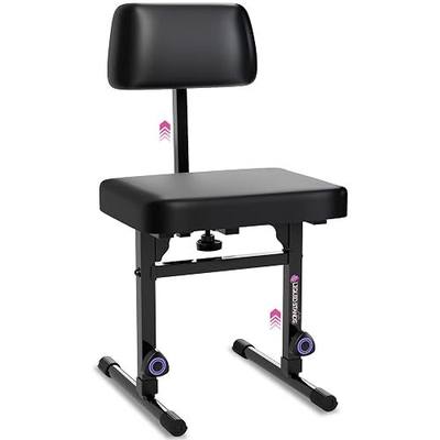 Liquid Stands Piano Bench Adjustable Stool – Music Keyboard Bench with Backrest Seat for Piano Keyboard Stand with Black Padded Cushion for Musicians Piano Stool Chair