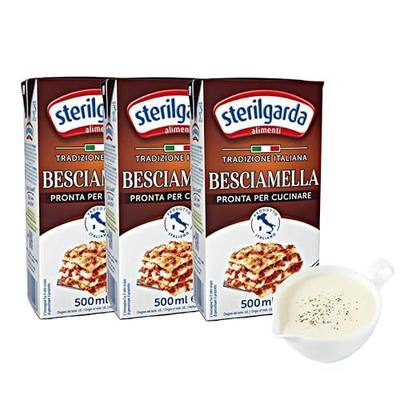 Sterilgarda Italian Béchamel Sauce Ready to Use | 16.9 fl oz (500ml) - Pack of 3