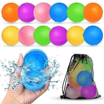 12Pcs Reusable Water Balloons, Pool Beach water Toys for Boys and Girls, Outdoor Summer Toys for Kids Ages 3-12