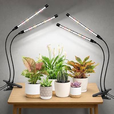 wolezek Grow Lights for Indoor Plants, 2 Pack 6000K LED White Plant Grow Lights Indoor, Full Spectrum Grow Lamp with Clip, Auto ON & Off Timer 6/12/16H, 3 Modes, 5-Level Dimmable Brightness