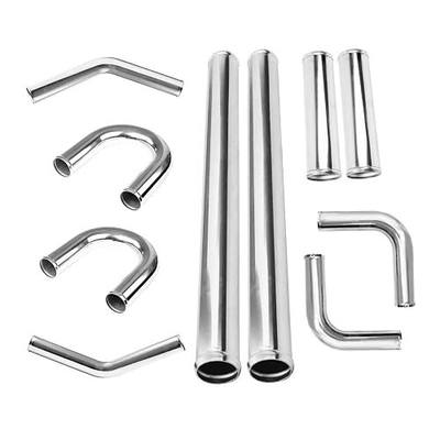 10PCS 1.5" Aluminum Intercooler Piping Kit, Universal DIY Custom Pipe Straight & U-Bend Elbow Tube Kits