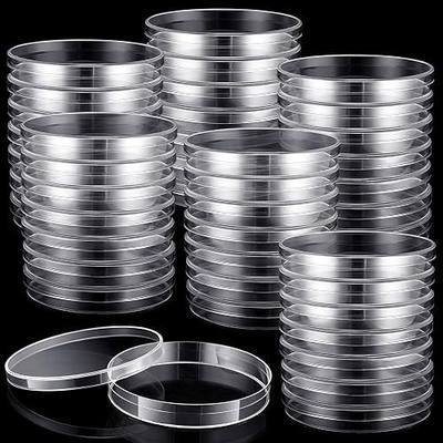 200 Pack 90mm Petri Dishes Sterile Agar Plastic with Lids Bulk | Clear Thick Walls Cell Culture Lab Use School Science Projects Jelly Science Party Supply