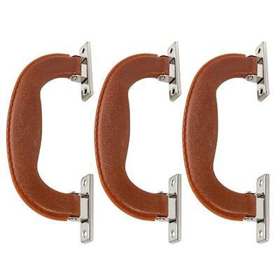 Piutouyar 14.4cm / 5.67 Inch Plastic Luggage Trunk Pull Handle, Brown, 3Pcs | Antique Suitcase Side Holder, For Briefcase, Luggage, Toolbox, Musical Box, Black
