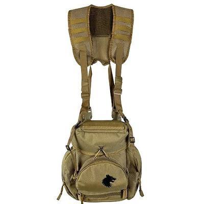 FIELDCRAFT Binocular Harness Chest Pack Field Pack Case for Men and Women for Binos Cameras Optics Rangefinder Gear Green (Coyote Brown)