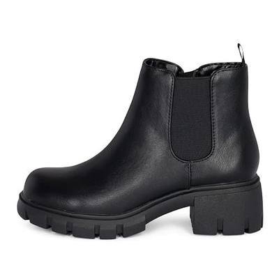 Dance-IIS - Girls/Kids/Childrens Lug Sole Chelsea Fashion Platform Side Zipper Ankle Booties