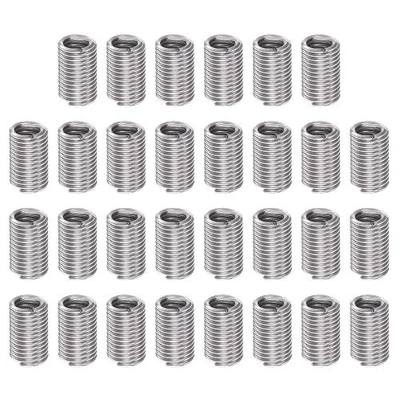 HARFINGTON 30pcs Wire Threaded Inserts 1/4-20 UNC 3D 19.05mm 304 Stainless Steel Helical Coiled Wire Thread Sleeve