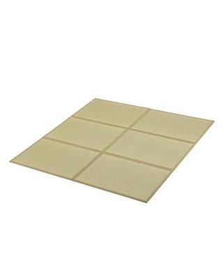 FULI Japanese Tatami Mattress, Foldable Igusa Rush Grass, Natural, Queen | Tatami Rug, Japanese Floor Mattress Mat, Made in Japan, 0.5 in thick, firm woven surface, tri-fold design