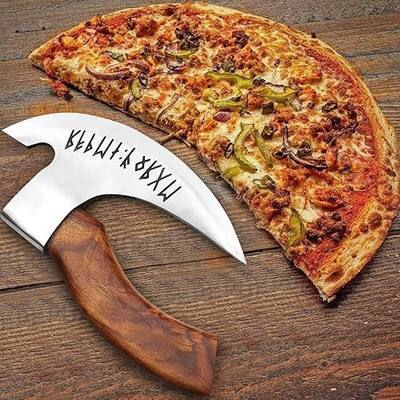 Edgelandknives® Viking Pizza Cutter Axe, Unique Pizza Axe with Leather Sheath, Cool Pizza Cutter for Pizza Lovers. Perfect for Pizza Cutting, BBQ & Gifts. (ELXA1)