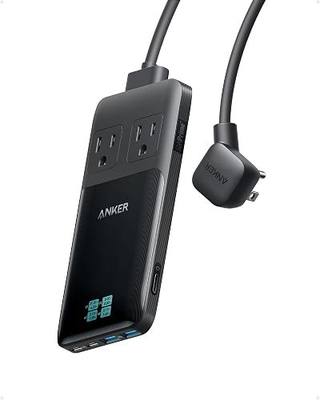 Anker Prime Charging Station, 140W 6-in-1 Travel Power Strip, 2 USB C | 2 AC, 2 USB A, 5ft Detachable Extension Cord with Multiple Outlets, Desk Accessories, Home Office (Non-Battery/Wireless)