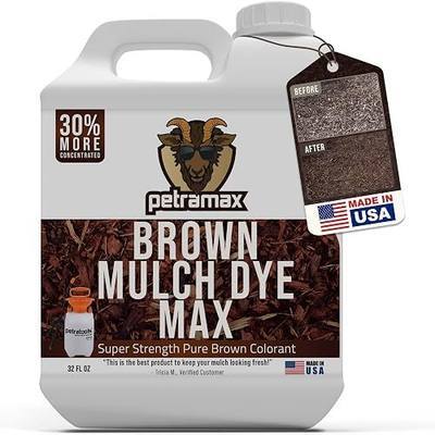 PETRAMAX Petra Brown Mulch Dye, 3,600 Sq Ft Coverage - Brown Mulch for Landscaping & Garden Beds, Wood Mulch Dye - 32 Oz
