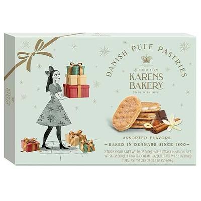 Essential Products Karens Bakery Danish Puff Pastries Cookies, layers of With Vanilla crème filling 16.9 oz | 96 Layers Pastry