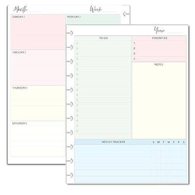 Weekly Planner Inserts – Undated Weekly Calendar Planner Refills for 11-Disc Letter Size Planners (8.5 x 11 Inch) | NOTIQ Letra 11-Disc (XL1) Compatible