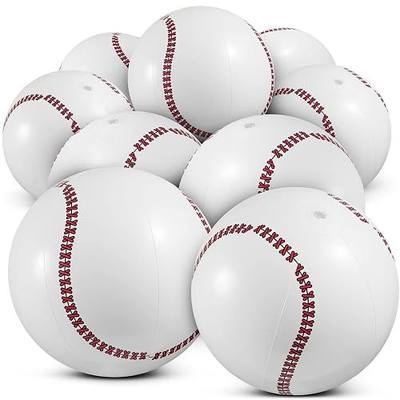 Bedwina Inflatable Baseball (Pack of 12) 16-inch, Baseball Beach Balls for Themed Party Decorations & Birthday Decor - Pool Ball Toys Party Favors & Goodie Bags Favors for Kids, Boys and Girls