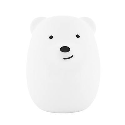 Lumipets Junior Bear Toddler Night Light, Rechargeable Silicone Kids Lamp | 4"D x 5"W x 5"H | Squishy Nursery Night Light | Portable & Touch Control | BPA-free Silicone | 8 Colors, 32 Hour Runtime
