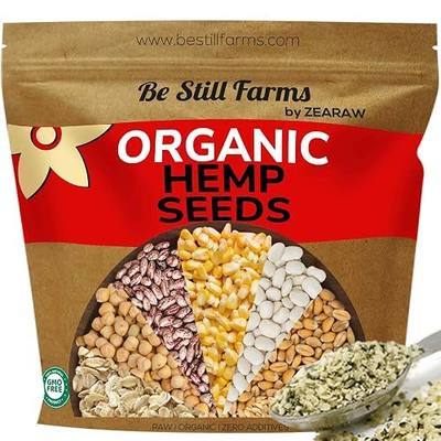 Be Still Farms Hemp Seeds Organic Bulk 2.8lb - Raw Shelled Hemp Seeds - High in Plant-Based Protein | USDA Organic | Non-GMO | Gluten Free | Vegan | Hulled Hempseeds for Snacks Smoothie