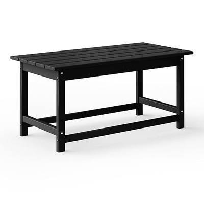 WestinTrends Malibu Outdoor Poly Lumber Coffee Table, 35.25" x 17.5", Black