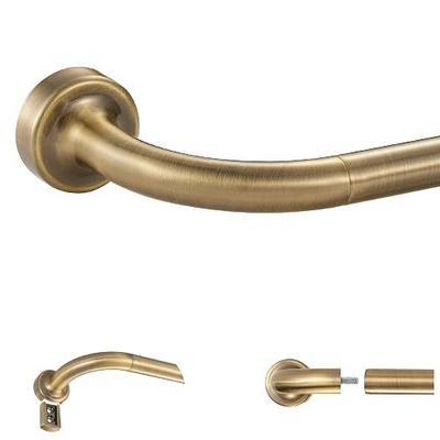 Antique Bronze Disc Curtain Rods, 48-84 Inches Window Curtain Rod,Adjustable Room Darkening Drapery Rod with Aluminum Finials and Brackets,Wrap Around Design