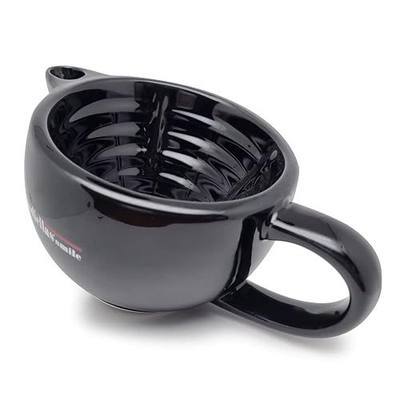 Goodfellas' Smile Black Ceramic Scuttle Shave Mug | Double-Wall Ceramic Design Helps Keep Lather Warm Longer