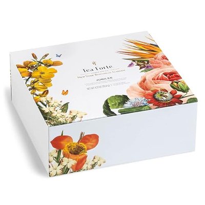 Tea Forte Premium Tea Chest Presentation Box Gift Set Sampler, 40 Count Individually Wrapped Handcrafted Pyramid Tea Infuser Bags, Jubilee Tea
