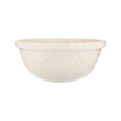 Mason Cash In the Meadow S12 Mixing Bowl, 4.25 Quart Mixing Bowl, Embossed Floral Rose Design, Durable Ceramic Bowl for Baking Bread Dough, Cake Batter, Cookies & Kitchen Serving Bowl