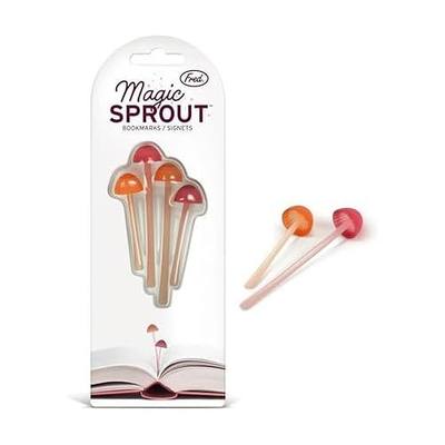Genuine Fred Magic Sprout, Mini-Mushroom Bookmarks - Set of 4 - Two Sizes & Colors - Soft, Flexible Silicone - Fun Stocking Stuffer, Gift for Book Lovers, Teachers, Back to School - Cottagecore Decor