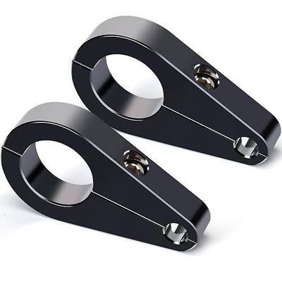 MoKitDora 1" Handlebar or Frame Mount Clutch Throttle Cable Clamp or Brake Line Clips for Harley 2 Pack, Black