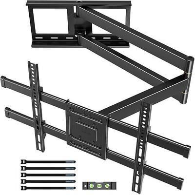 BONTEC Corner TV Wall Mount with Extra Long 40.9” Extension Arm,Tilt Swivel | Full Motion Dual Arm TV Bracket for 32–75 Inch TVs, Holds Up to 132 lbs, Level Adjustment, Max VESA 600×400mm