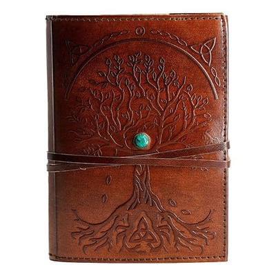 Leather Journal in Brown 7x5 Refillable Lined Paper Tree of Life Handmade writing Notebook Diary Leather Bound Daily Notepad for women and men Writing pad for Artist Sketch