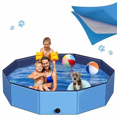 Liphontcta Foldable Dog Pool - 71" x 12" Anti-Slip Portable Dog Swimming Pool, Garden sculpture outdoor decoration