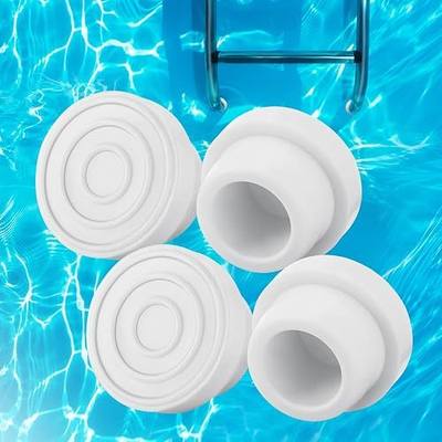 Pool Ladder Bumpers for Inground Pool - 4Packs Inside Plug Caps fit 1.9" Standard Steps Tubing, Rubber Foot Cover Protect Swimming Pool Liner, White