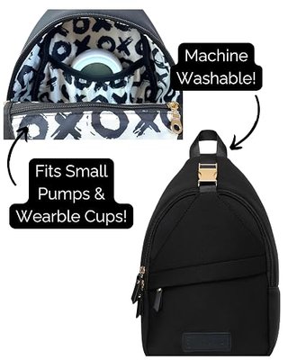Sarah Wells Allie Breast Pump Sling Bag (Black) | Fits Small Pumps & Wearables, Insulated Storage, Adjustable Crossbody Strap, Machine Washable