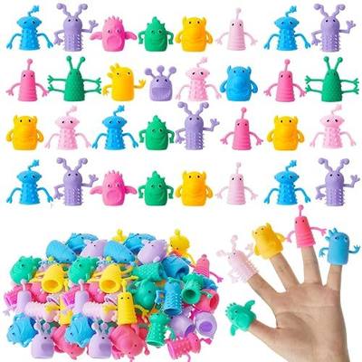 Junkin 40pcs Cute Monster Finger Puppets Toys Soft Rubber Mini Finger Dolls Bulk Stretchy Fidget Toys for Role Playing Birthday Kids Party Favors, 9 Random Styles (Cute)