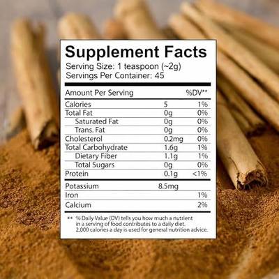 One Farm by WAAYB Organic Ceylon Cinnamon, Single Estate, Freshly Ground Premium Sri Lanka Cinnamon, Non-GMO, Fair-Trade & Gluten Free in Resealable Jar for Cooking, Smoothies, Coffee & Tea