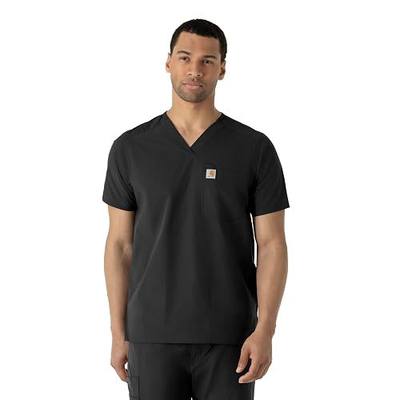Carhartt Scrubs for Men, Force Essentials, V-Neck Shirttail Tops with 4 Pockets