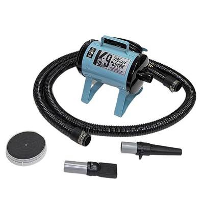 Electric Cleaner Company ECC Mini K-9 High-Velocity Dog Dryer – Portable Pet Blow Dryer with 2 Speeds, 10' Hose & Tips, ECC Blue