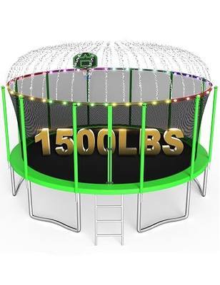 SKYUP Tranpoline 1500LBS 16 15 14 12 10 8 FT Tranpoline for 7-10 Kids and Adults, Heavy-Duty Outdoor Tranpoline with Enclosure Net, Basketball Hoop, Easy to Install & Last Long - ASTM Approved