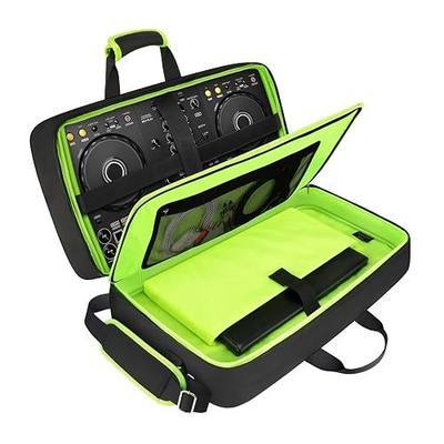 SNIGJAT DJ Controller Case for DDJ FLX4/400/REV1 with Laptop Compartment | Padded DJ Controller Bag with 5 Pockets for Accessories, DJ Carrying Case with Adjustable Shoulder Strap, 21.5"x11.8"x2.5"