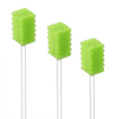100PCS Disposable Mouth Swabs Sponge-Unflavored & Sterile Oral Swabs-Green | Dental Swab sticks for Mouth Cleaning