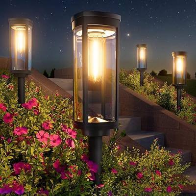 BITPOTT Bright Solar Pathway Lights Outdoor, 8 Pack Solar Powered Garden Lights Waterproof IP65, Auto On/Off Outdoor Light for Lawn Patio Walkway Driveway Decor Landscape Lighting