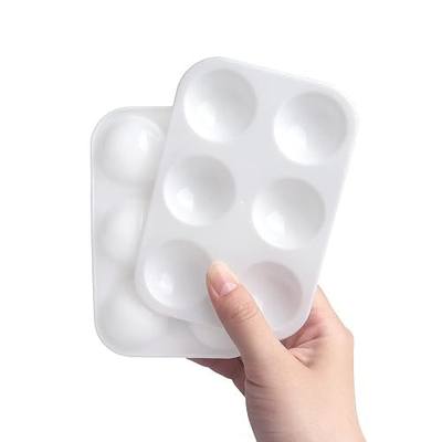 Tamaki 8 PCS Plastic Paint Tray Palettes, White | Watercolor Palette Painting Tray for Painting Party, DIY Craft and Art Painting