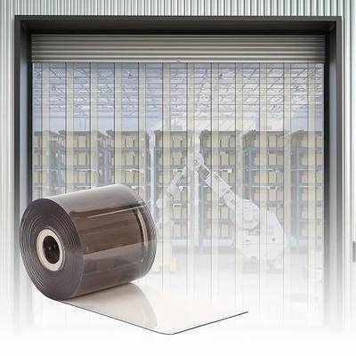 lukar Vinyl Strip Door Curtain 49 ft Length PVC Curtain Strip Clear Plastic Door Strip Roll for Supermarket, Warehouse, Factory, Pet Doors, Clear Brown, 8" Width x 0.08" Thickness