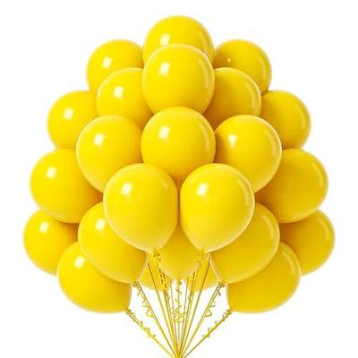 FOTIOMRG Yellow Balloons 12 inch, 50 Pack Yellow Party Balloons Good Quality for Birthday Graduation Baby Shower Wedding Sunflower Bee Party Decorations (with Yellow Ribbon)