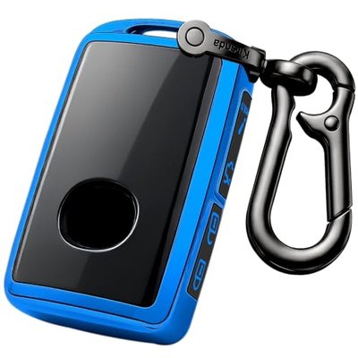 Kirsnda Key fob Cover Compatible with Mazda,with Keychain, Blue